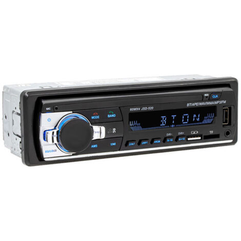 Autoradio mit Bluetooth-Freisprecheinrichtung, USB/TF/MP3-Player, FM-Radio mit Lenkradfernbedienung, Schnellladefunktion, Antennenadapter, 1 DIN 60W4 Universalradio