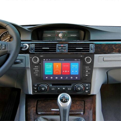 Autoradio pour BMW Série 3 E90, Bluetooth, GPS, FM, lecteur multimédia, noir