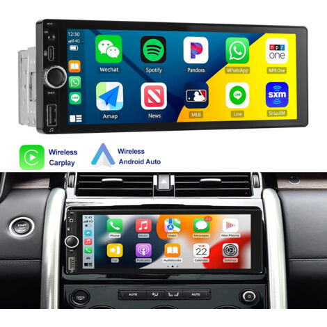 Autoradio stéréo 6,86 pouces Apple CarPlay et Android Auto USB/Type-C Unité principale SWC USB