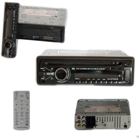Autoradio Stéréo Bluetooth Avec Panneau Avant Amovible, Fm, Mp3, Usb, Sd, Cd, Dvd, écran Lcd 52 W X 4