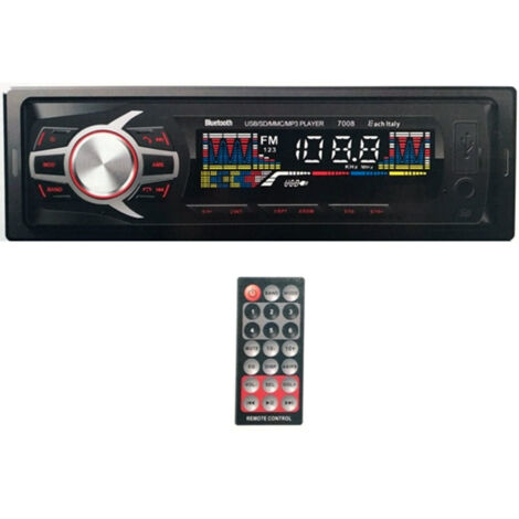 Autoradio Stéréo Bluetooth Avec Panneau Avant Amovible, Fm, Mp3, Usb, Sd, Lcd, 60 W X 4, Ec-7008