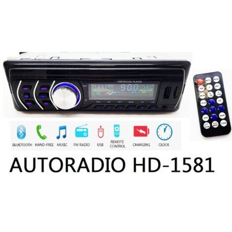 Autoradio Stereo Bluetooth Fm Auto Mp3 Usb Sd Card Aux Radio Avec Telecomand