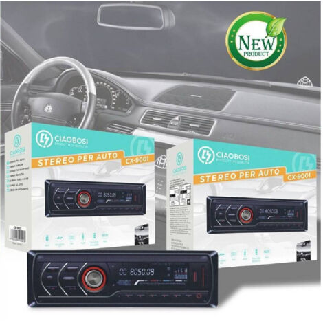 Autoradio Stéréo, Lecteur Mp3, Bluetooth, Aux, Usb, Sd, Télécommande, Cx-9001