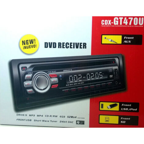 Autoradio Stéréo Usb Sd Mp3 Dvd Télécommande Télécommande Gt 470u