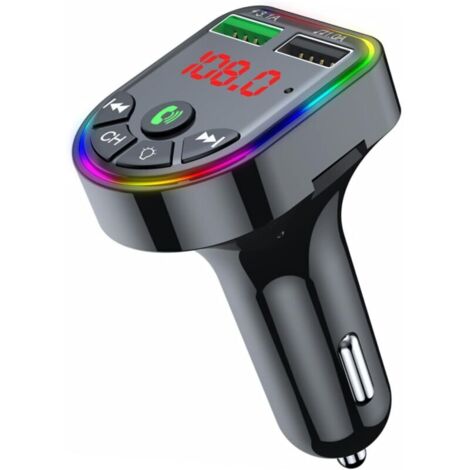 Autoradioadapter mit USB-Ladegerät, LED-Licht, FM-Tuner, zwei USB-Anschlüssen, kompakt und einfach zu bedienen.