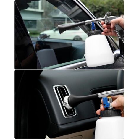 Autoreinigungspistole 6,5-9,2 bar, Druckluft-Reinigungspistole mit Schaumflasche und Bürste, für Fahrzeuginnenräume