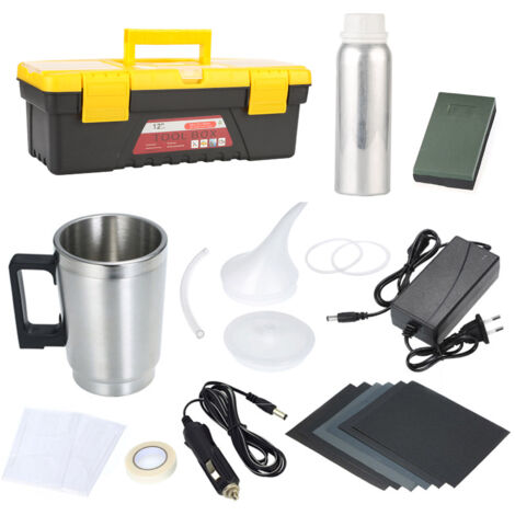 KKMOON Autoscheinwerfer-Reparaturwerkzeug, elektrisch beheizte Tassen, Kit, europäischer Standard (Restaurierungsflüssigkeit, 100 ml)