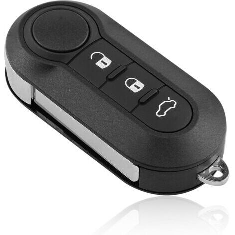 Autoschlüsselgehäuse für Fiat, Ersatzgehäuse für 3-Tasten-Fernbedienung, kompatibel mit Fiat 500, Bravo, Brava, Evo, Grande, Punto, Doblo und Du