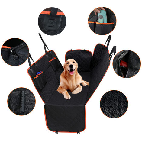 Autositzbezug für Hunde – Rutschfest & Wasserdicht – Universeller Kofferraumschutz – Einfache Montage – Größe 137 x 147 cm – Schwarz
