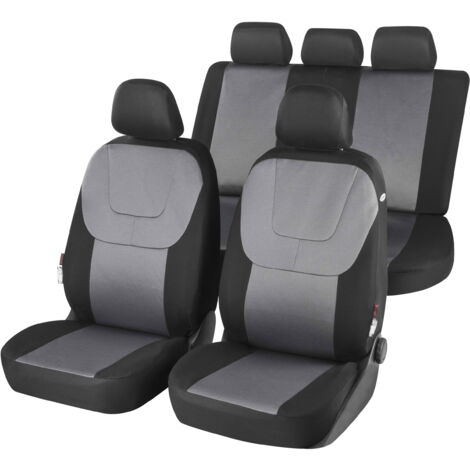 Autositzbezug Twill grau-schwarz
