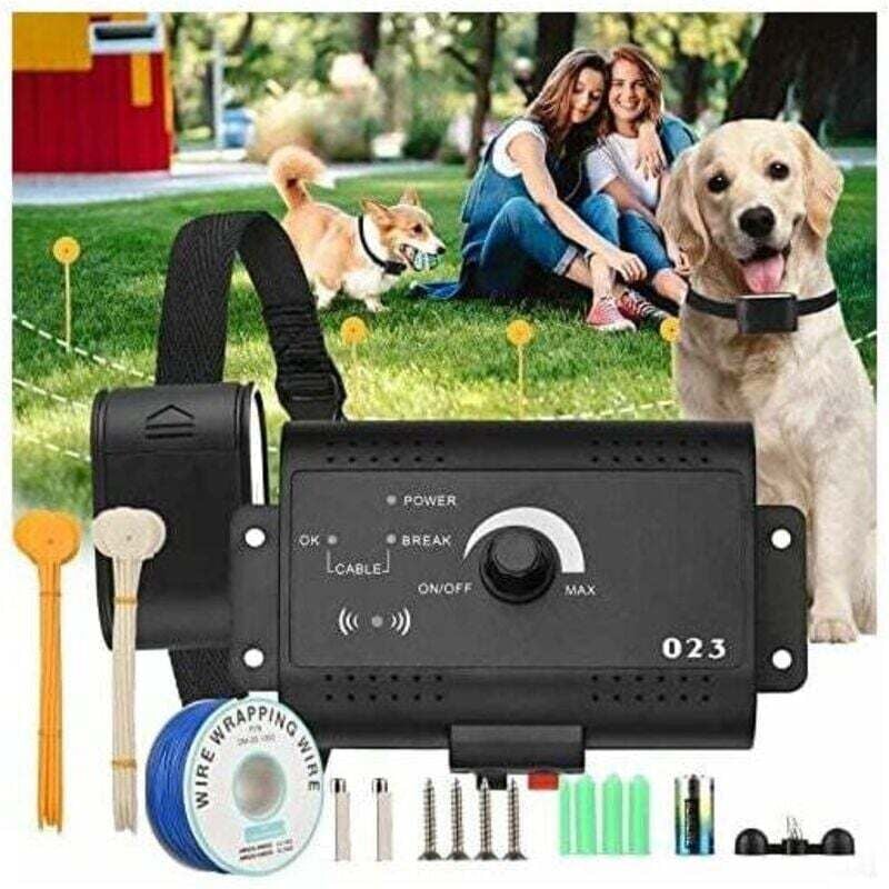 Image of Elektrischer Haustierzaun, automatisches elektrisches Hundeerziehungshalsband mit 300 m Kabel-Set