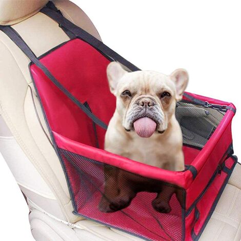 Autositzerhöhung für Hunde, Abdeckung für Haustiertransportbox mit Sicherheitsgurt – wasserdichte Tasche, Autokissenmatte für Hund und Katze