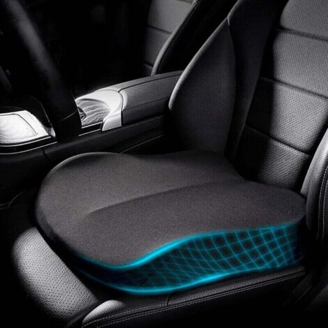 Autositzkissen für den Fahrer, orthopädisches Sitzkissen für Erwachsene, tragbares Autositzkissen aus Memory-Schaum, ergonomisches Steißbeinkissen für Stuhl, Schreibtisch, Sessel, Schwarz (40,5 x 40,5