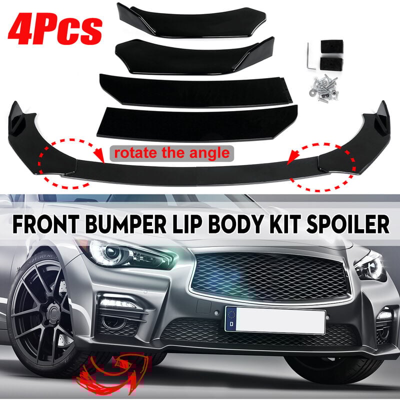 Image of Autosome 4 Stücke Schwarz Frontlippe Kinn Stoßstange Spoiler Body Kits Für Auto Universal Fantablau