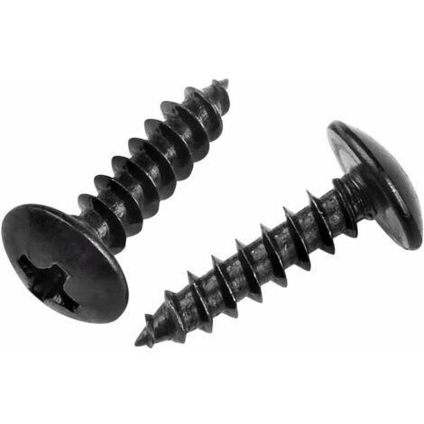 Autotaraudeuses Vis À Bois - 50 Pcs Acier Au Carbone Vis Vis à Tête Cruciforme Tête Ronde Tête de Champignon Noir M4 X 30