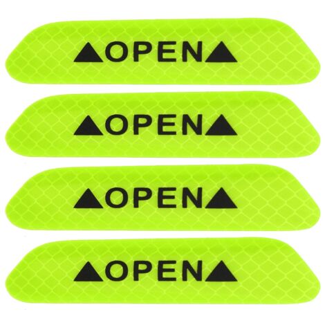 Autotüraufkleber, 4 Stück selbstklebende reflektierende Autotür-Warnaufkleber, Sicherheitsstreifen-Aufkleber (fluoreszierend grün).