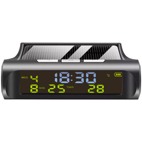 Autozubehör Digitale Temperaturuhr Solarbetriebenes Fahrzeug-Armaturenbrettthermometer
