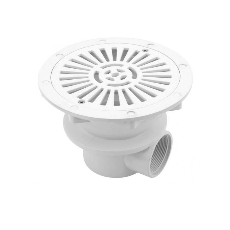 Autre accessoire pour piscine Grille de drainage à fond rond pour piscines en béton - Diamètre 21 cm - Blanc