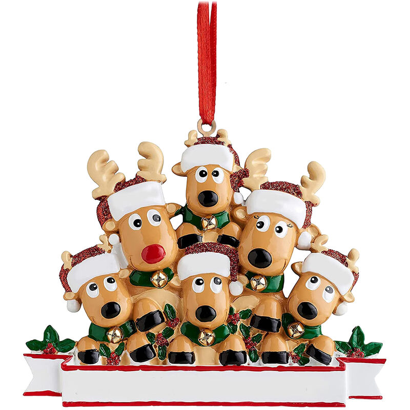 Superseller - Autre décoration pour Noël Pendentif de famille de renne personnalisé T-shirt de Noël Décoration à suspendre Cadeau de Noël de famille