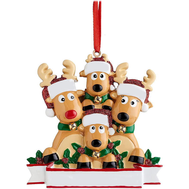 Superseller - Autre décoration pour Noël Pendentif de famille de renne personnalisé T-shirt de Noël Décoration à suspendre Cadeau de Noël de famille