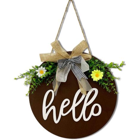 Autre décoration murale Panneau de bienvenue Couronne de porte de bienvenue en bois antique 30 cm Panneau de bienvenue pour décor de porche Panneau mural Panneau de bienvenue Décoration à suspendre po
