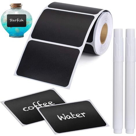 Autre décoration pour Noël Autocollants pour étiquettes de tableau noir - 158 autocollants amovibles imperméables pour tableau noir avec 2 stylos à craie effaçables gratuits pour bocaux Mason, salles d'artisanat, maison, bureau, magasin et décoration