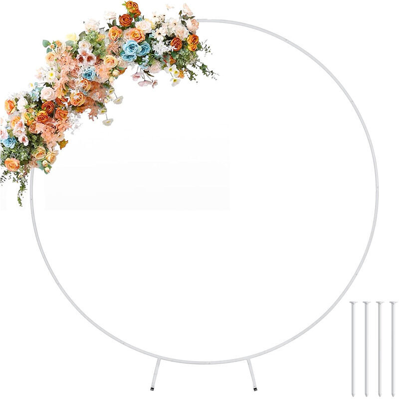 Soleil - Arche porte décorative pour mariage Rond Dia.2m blanc