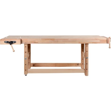 AUTRES Banc de travail charges lourdes 2500 mm - Hauteur 1100 mm - Plateau hêtre 120 mm