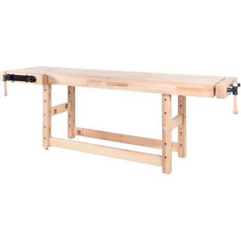 AUTRES Banc de travail menuiserie 2500 mm - Hauteur 1100 mm - 2 étaux double broche