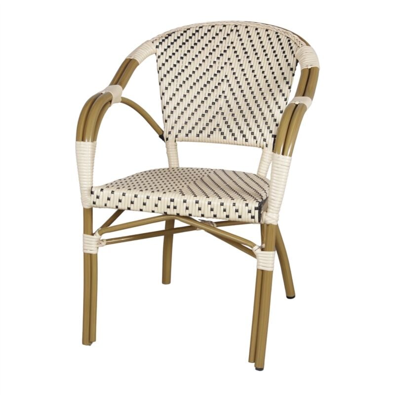 AUTRES Chaise d'extérieur en rotin synthétique avec un style bistrot - modèle 046 - beige