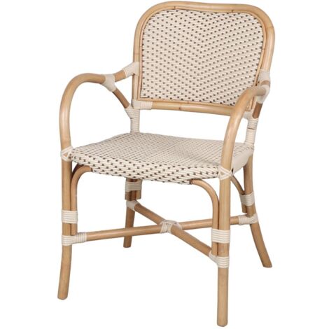Chaise bistrot en rotin bleue Elynne (lot de 2