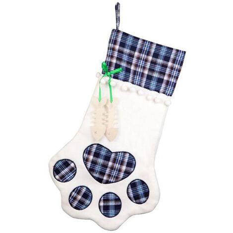 Autres décorations de Noël Bas de Noël pour chien Bas de Noël suspendus Décorations de Noël（bleu）