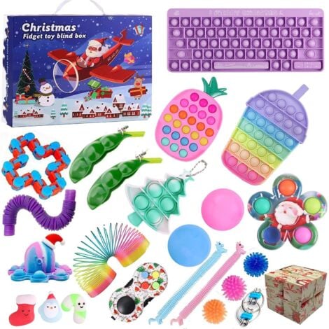 ANPVIZ Autres décorations pour Noël, calendrier de l'Avent, école de Noël, ensemble de jouets Fidget pour la maison, l'école, le bureau, la fête, jeu parent-enfant