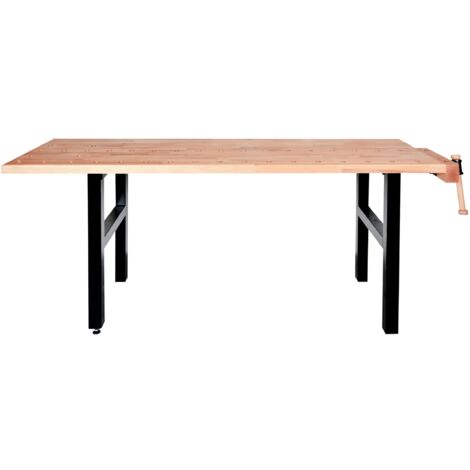 AUTRES Établi de bricolage 2000 mm avec étau - Plateau hêtre massif et pieds acier