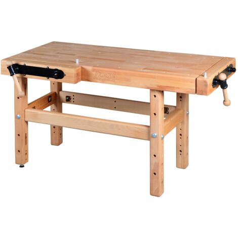 AUTRES Établi menuiserie 1500 mm - Hauteur 1100 mm - 2 étaux double broche