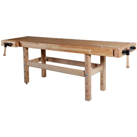 AUTRES Établi menuiserie 2500 mm - Plateau hêtre 120 mm - Étau double broche