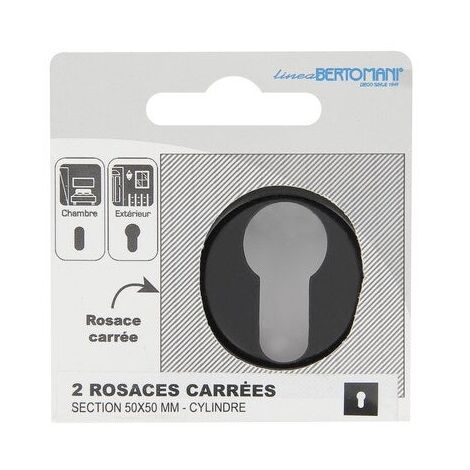 AUTRES Lot de 2 rosaces, LINEA BERTOMANI, trou de cylindre Wagram zamak D3, noir mat