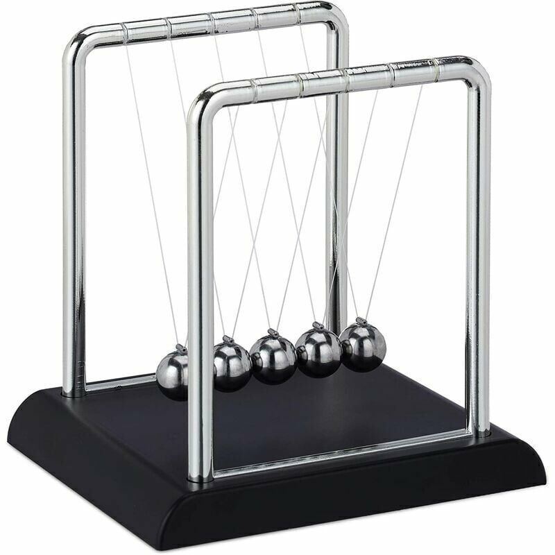 Pendule Newton, pendule de lancer du poids classique, 5 boules, décoration physique pour bureau et bureau, pendule boule, argent, 3,5 x 3,5 x ,5 cm