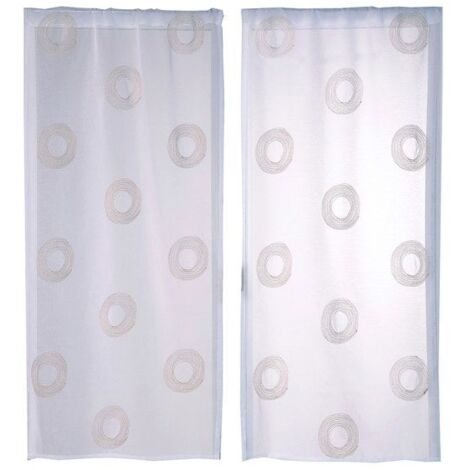 AUTRES Paire De Vitrages Tamisant, Cosmos Doré L.60 X H.120 Cm