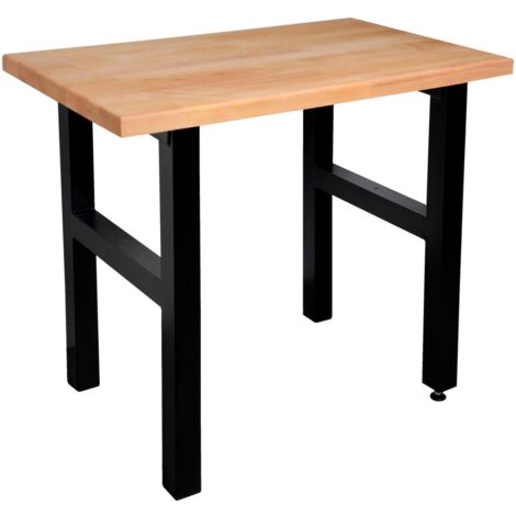 AUTRES Table de travail Hobby 1000 mm - Établi bois hêtre massif et pieds acier