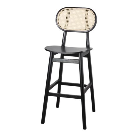 AUTRES Tabouret haut en bois avec un style bistrot - modèle 068 - noir