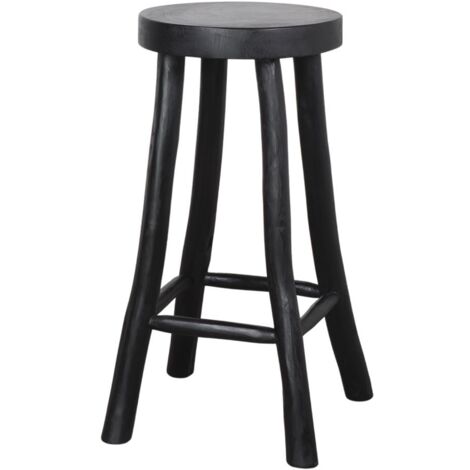 AUTRES Tabouret haut en bois avec un style rustique - modèle 069 - noir