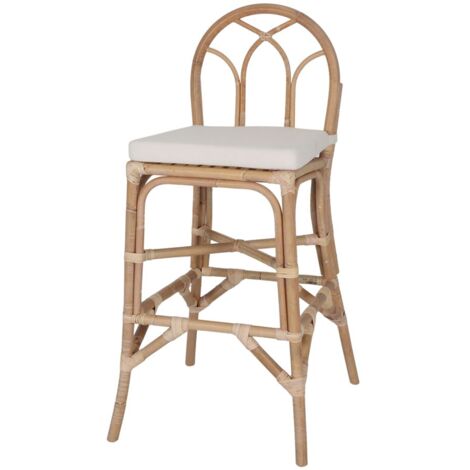 AUTRES Tabouret haut en rotin avec un style méditerranéen - modèle 078 - naturel