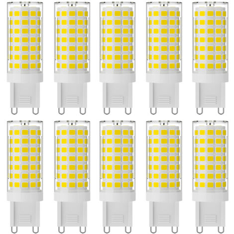AUTRUCKER 10pc Ampoule LED en céramique, ampoule maïs, culot à double broche, convient aux lustres et spots, G9-9W, lumière chaude