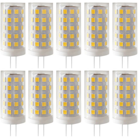 AUTRUCKER 10pc Ampoule LED en forme de maïs, culot à double broche, fiche en céramique, convient aux lustres et spots, G4-6W, lumière chaude