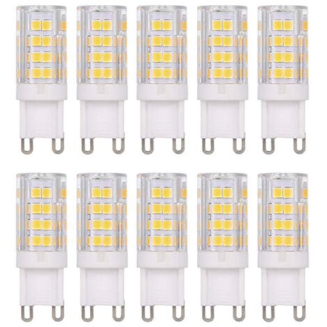 AUTRUCKER 10pc Ampoule LED maïs, équivalent halogène, culot à deux broches, ampoule à fiche céramique, G9-5W, lumière chaude
