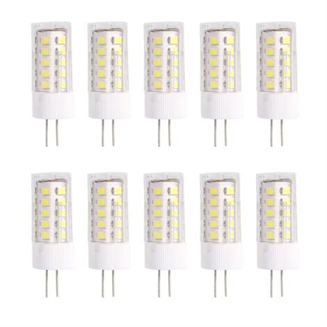 AUTRUCKER 10pc Ampoule LED miniature à brancher, culot à deux broches, remplacement d'ampoule halogène, G4-3W, lumière neutre