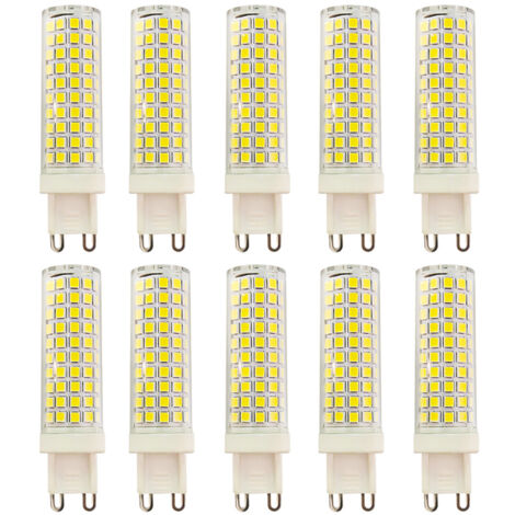 AUTRUCKER 10pc Ampoule miniature en forme de maïs, ampoule à broche en céramique,culot à double broche,convient aux suspensions,G9-12W,lumière neutre