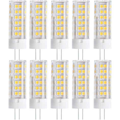 AUTRUCKER 10pc Ampoules LED en céramique, ampoules maïs, ampoules halogènes à luminosité équivalente, ampoules à double culot, G4-7W, lumière neutre