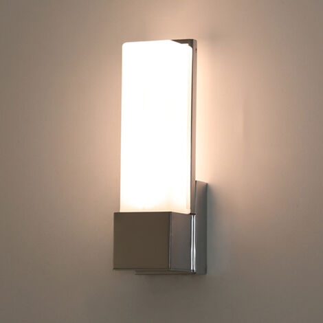 AUTRUCKER Applique murale en verre câblé rigide, luminaire mural en verre transparent, une seule tête, argenté - 7 watts, lumière chaude.